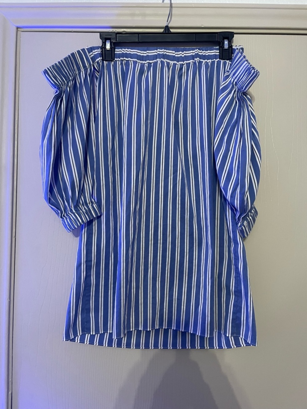 Milly Striped Off The Shoulder Cotton/Silk Blend Mini Dress size P